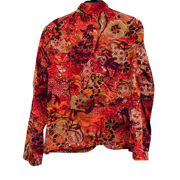 Coldwater Creek Womens Floral Jacket Small Multicolor Cotton - Picture 6 of 7